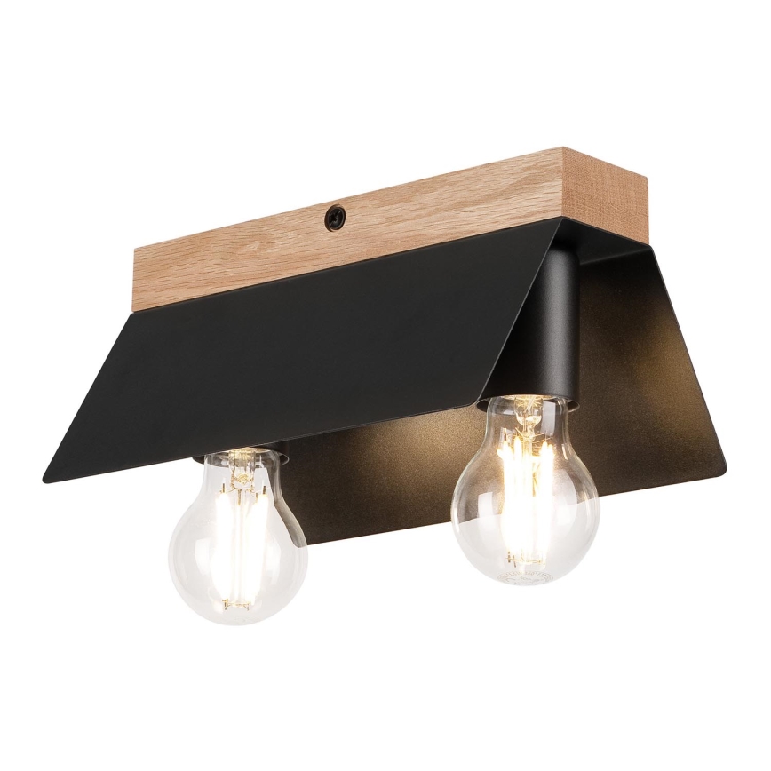 Stropní svítidlo ESME 2xE27/15W/230V černá/dub