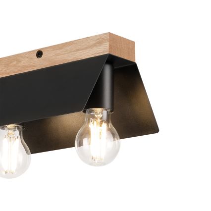 Stropní svítidlo ESME 2xE27/15W/230V černá/dub
