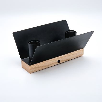 Stropní svítidlo ESME 2xE27/15W/230V černá/dub