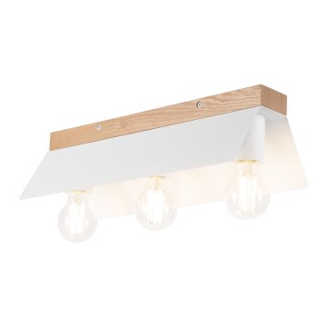 Stropní svítidlo ESME 3xE27/15W/230V bílá/dub