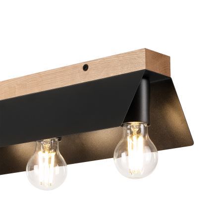 Stropní svítidlo ESME 3xE27/15W/230V černá/dub