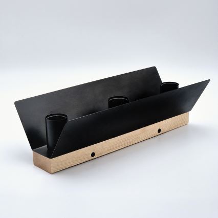 Stropní svítidlo ESME 3xE27/15W/230V černá/dub