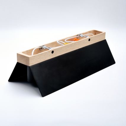Stropní svítidlo ESME 3xE27/15W/230V černá/dub