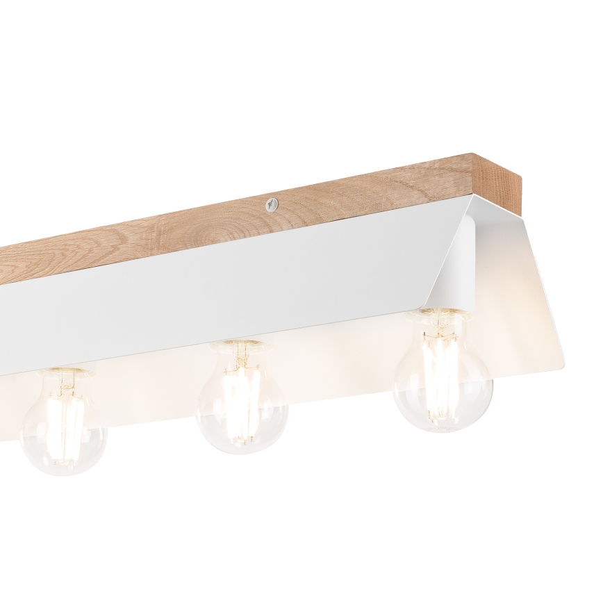 Stropní svítidlo ESME 5xE27/15W/230V bílá/dub