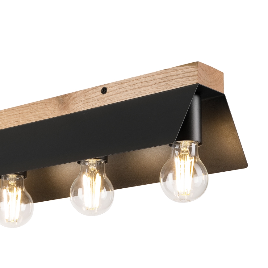 Stropní svítidlo ESME 5xE27/15W/230V černá/dub