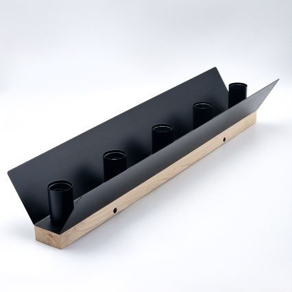 Stropní svítidlo ESME 5xE27/15W/230V černá/dub