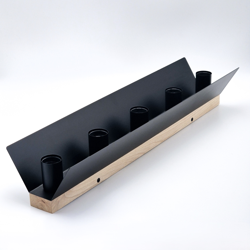 Stropní svítidlo ESME 5xE27/15W/230V černá/dub