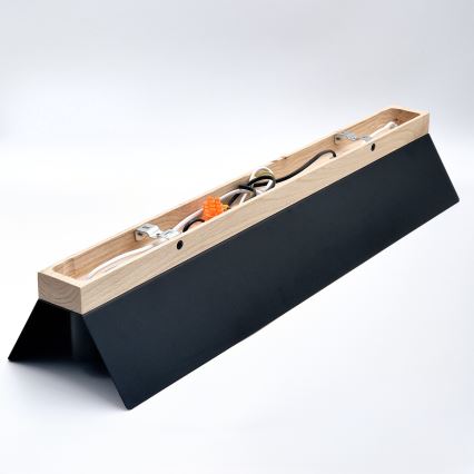 Stropní svítidlo ESME 5xE27/15W/230V černá/dub