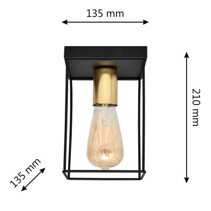 Stropní svítidlo FINN 1xE27/15W/230V černá/zlatá