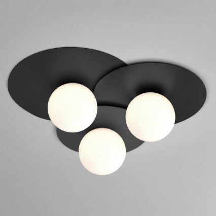 Stropní svítidlo FLAT 3xE27/15W/230V 55x60 cm černá