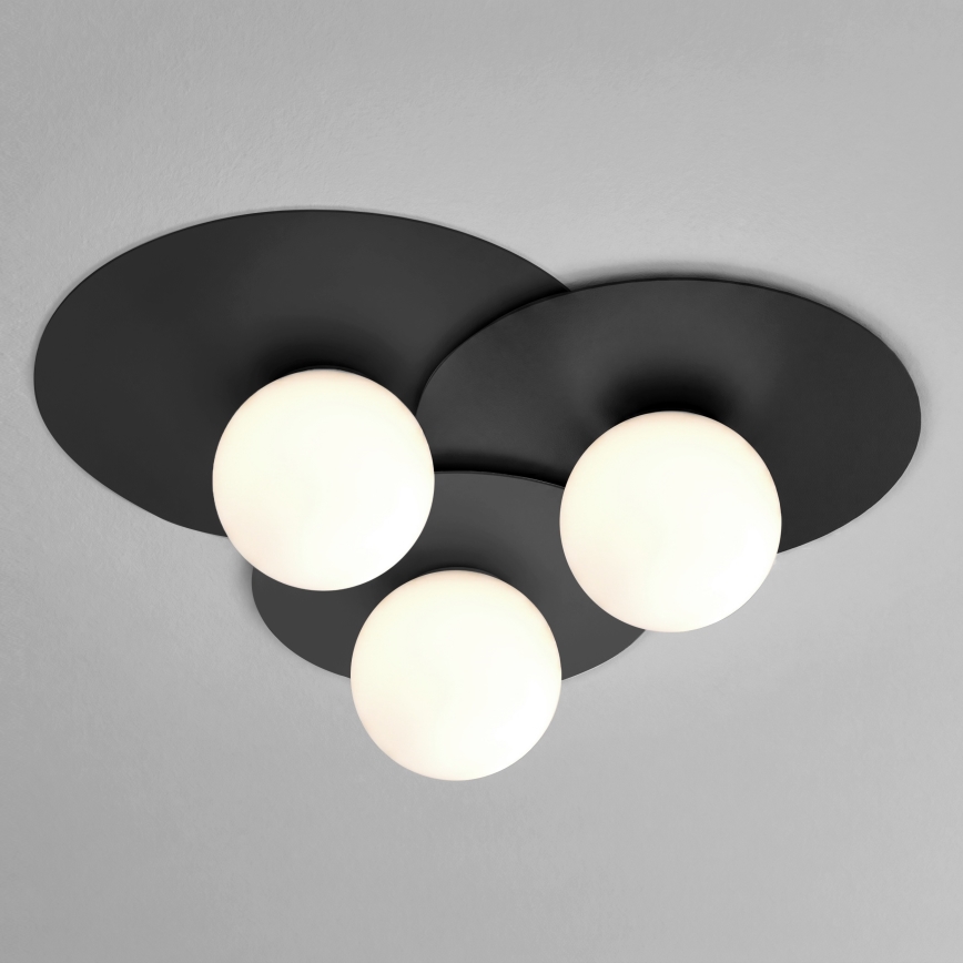 Stropní svítidlo FLAT 3xE27/15W/230V 55x60 cm černá