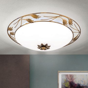 Stropní svítidlo FLEUR 3xE27/60W/230V pr. 50 cm bronz