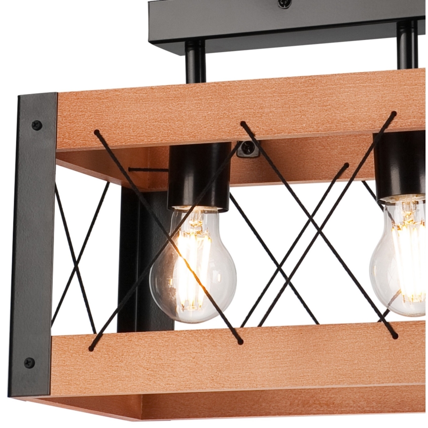 Stropní svítidlo FRIDA 2xE27/60W/230V černá/hnědá buk