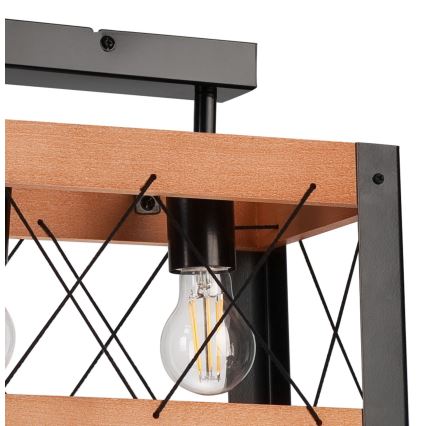 Stropní svítidlo FRIDA 2xE27/60W/230V černá/hnědá buk