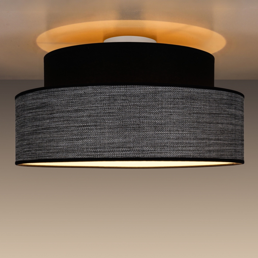 Stropní svítidlo GRACE 1xE27/60W/230V pr. 40 cm černá/šedá