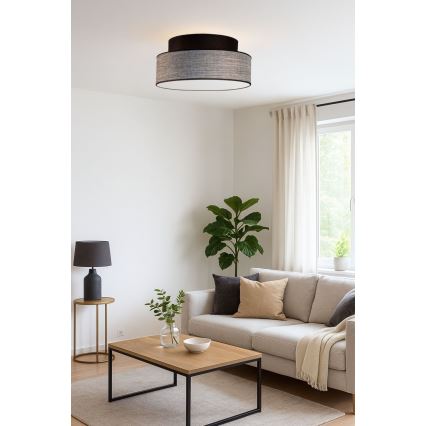Stropní svítidlo GRACE 1xE27/60W/230V pr. 40 cm černá/šedá