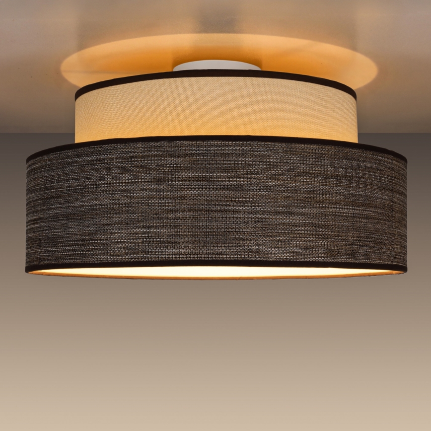 Stropní svítidlo GRACE 1xE27/60W/230V pr. 40 cm krémová/hnědá