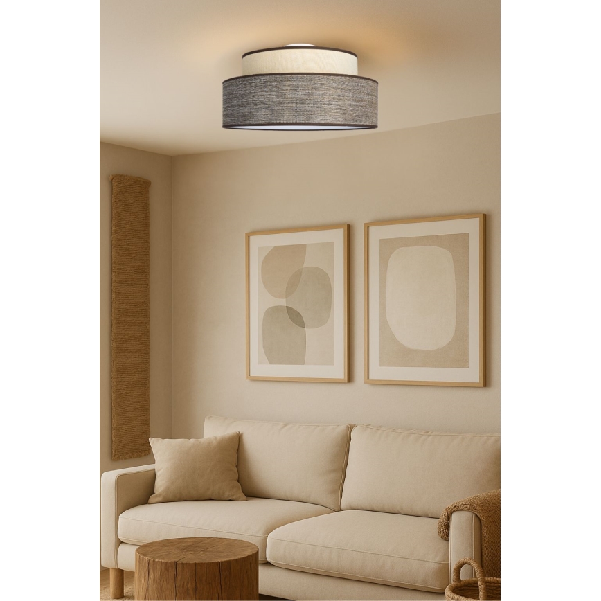 Stropní svítidlo GRACE 1xE27/60W/230V pr. 40 cm krémová/hnědá