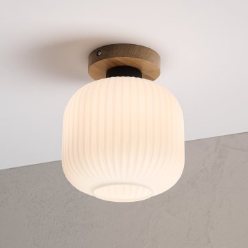 Stropní svítidlo HARMA WOOD 1xE27/15W/230V dub/bílá pr. 20 cm