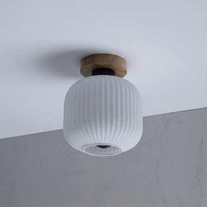 Stropní svítidlo HARMA WOOD 1xE27/15W/230V dub/bílá pr. 20 cm