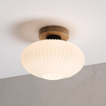 Stropní svítidlo HARMA WOOD 1xE27/15W/230V dub/bílá pr. 25 cm