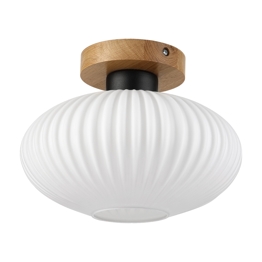 Stropní svítidlo HARMA WOOD 1xE27/15W/230V dub/bílá pr. 25 cm