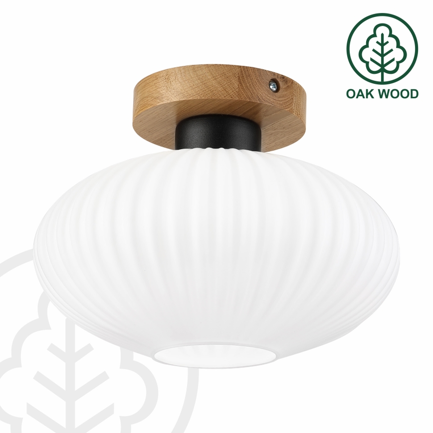 Stropní svítidlo HARMA WOOD 1xE27/15W/230V dub/bílá pr. 25 cm