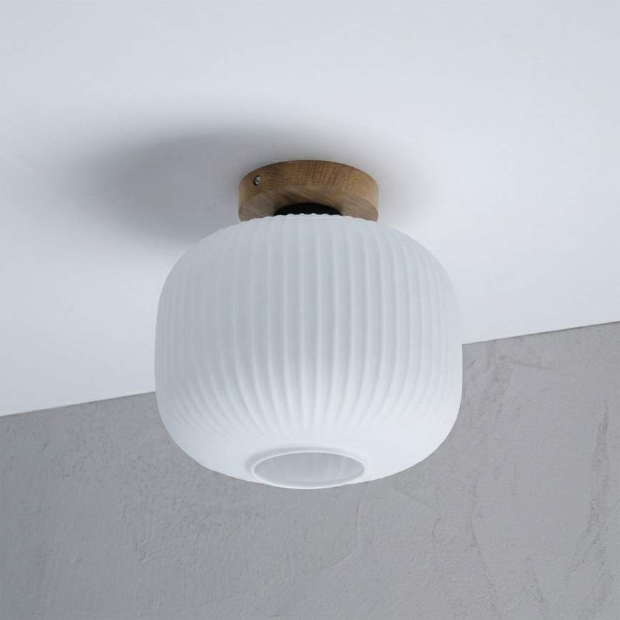 Stropní svítidlo HARMA WOOD 1xE27/15W/230V dub/bílá pr. 25 cm