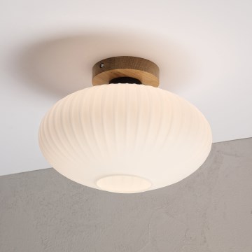 Stropní svítidlo HARMA WOOD 1xE27/15W/230V dub/bílá pr. 30 cm