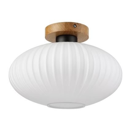 Stropní svítidlo HARMA WOOD 1xE27/15W/230V dub/bílá pr. 30 cm