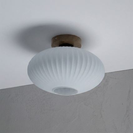 Stropní svítidlo HARMA WOOD 1xE27/15W/230V dub/bílá pr. 30 cm