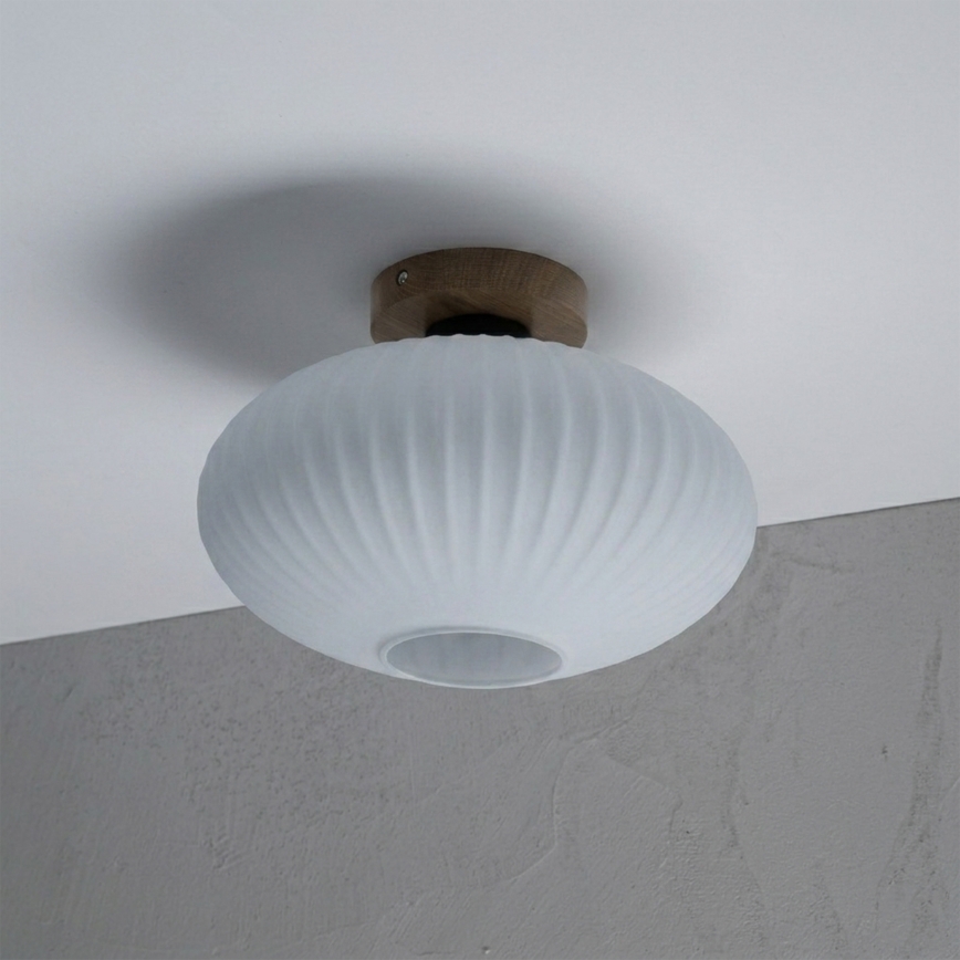 Stropní svítidlo HARMA WOOD 1xE27/15W/230V dub/bílá pr. 30 cm