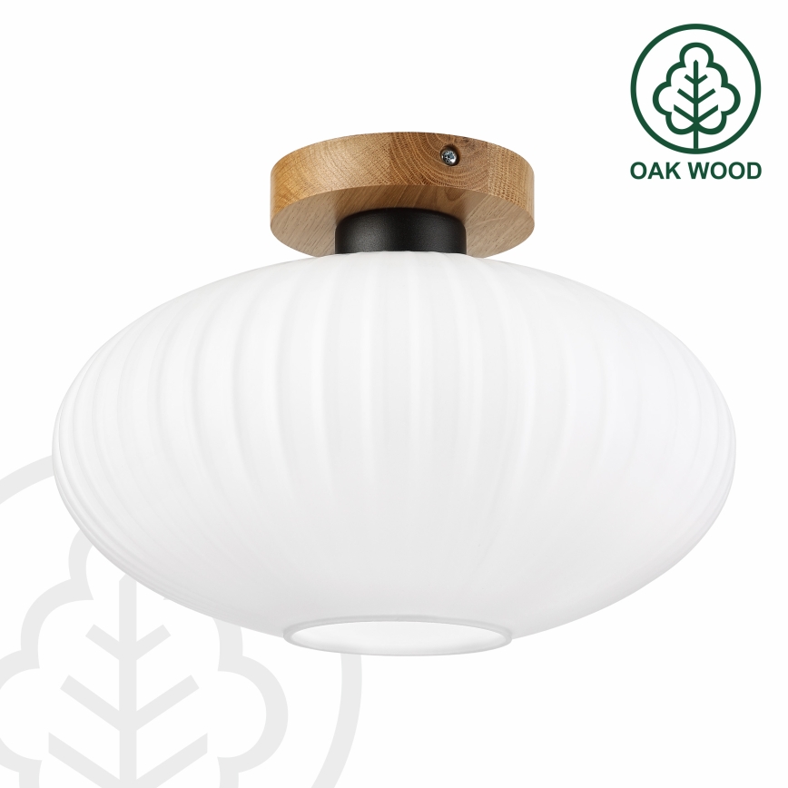 Stropní svítidlo HARMA WOOD 1xE27/15W/230V dub/bílá pr. 30 cm