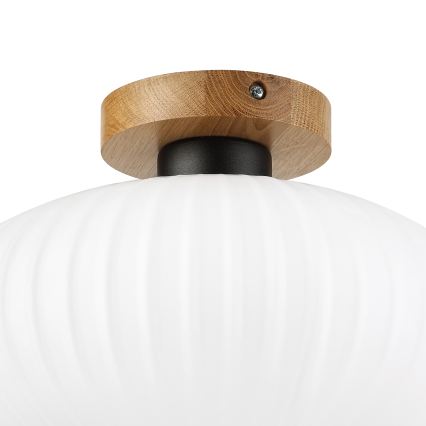 Stropní svítidlo HARMA WOOD 1xE27/15W/230V dub/bílá pr. 30 cm