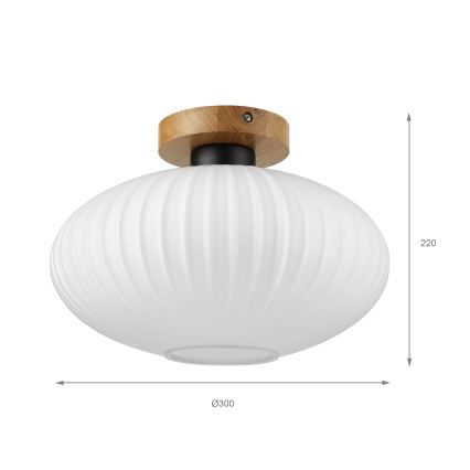 Stropní svítidlo HARMA WOOD 1xE27/15W/230V dub/bílá pr. 30 cm