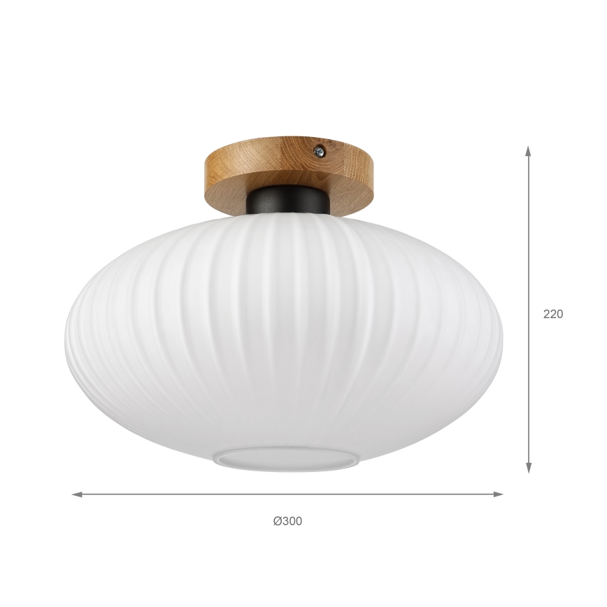 Stropní svítidlo HARMA WOOD 1xE27/15W/230V dub/bílá pr. 30 cm