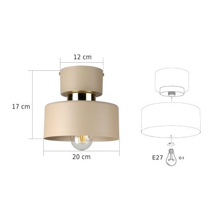 Stropní svítidlo IGNIA 1xE27/60W/230V taupe