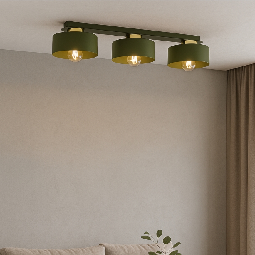 Stropní svítidlo IGNIA 3xE27/60W/230V zelená
