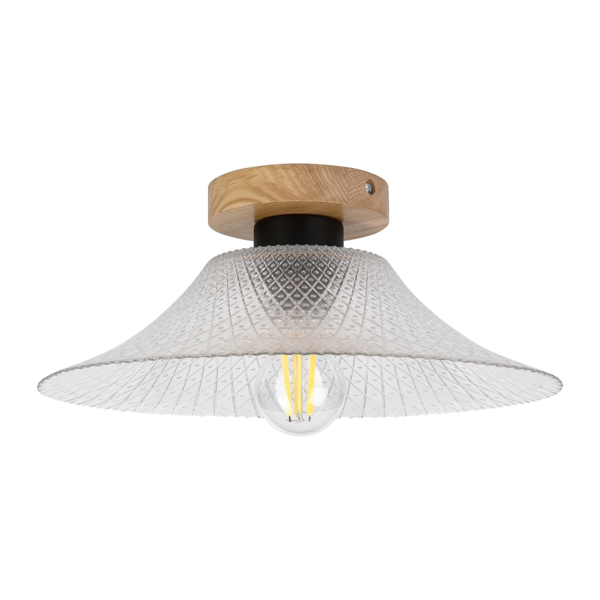 Stropní svítidlo JULL WOOD 1xE27/15W/230V dub/čirá pr. 34 cm