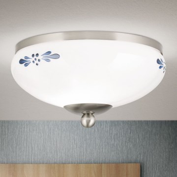 Stropní svítidlo LANDHAUS 1xE27/60W/230V pr. 21 cm matný chrom/bílá