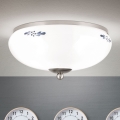 Stropní svítidlo LANDHAUS 2xE27/60W/230V pr. 28 cm matný chrom/bílá/modrá