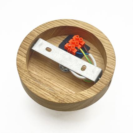 Stropní svítidlo MILOU WOOD 1xE27/15W/230V dub/kouřová béžová pr. 20 cm