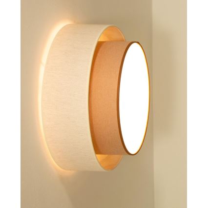 Stropní svítidlo NATIA 1xE27/60W/230V pr. 45 cm bílá/hnědá