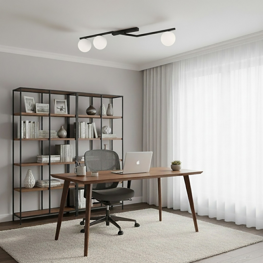 Stropní svítidlo NATON 3xE14/10W/230V černá/bílá