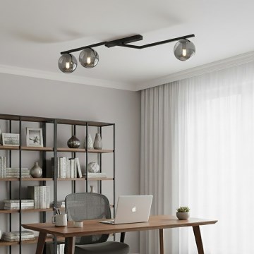 Stropní svítidlo NATON 3xE14/10W/230V černá/kouřová