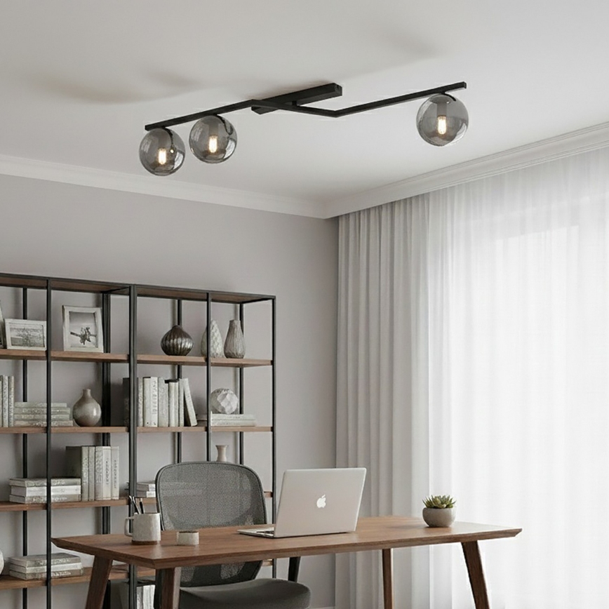 Stropní svítidlo NATON 3xE14/10W/230V černá/kouřová