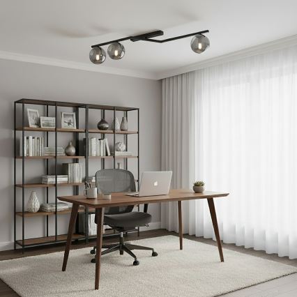 Stropní svítidlo NATON 3xE14/10W/230V černá/kouřová