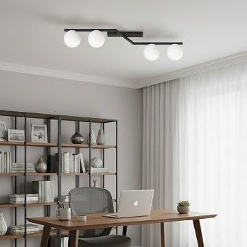 Stropní svítidlo NATON 4xE14/10W/230V černá/bílá