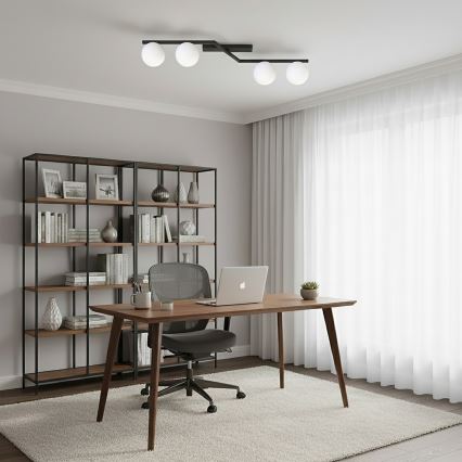 Stropní svítidlo NATON 4xE14/10W/230V černá/bílá