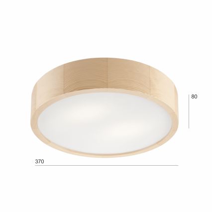 Stropní svítidlo NATURAL 2xE27/60W/230V ø 37 cm borovice - FSC certifikováno